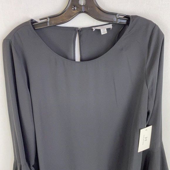 HALSTON Black Flare Sleeve Blouse NWT - Picture 2 of 9